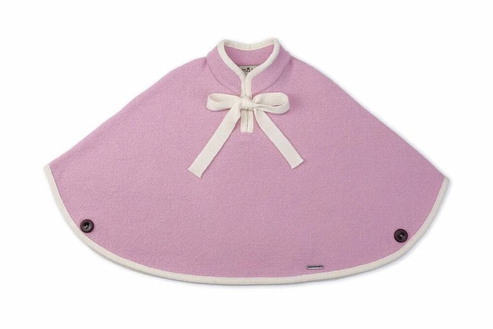 NEW MARAE kid's tie neck cape in pink/cream